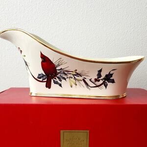 Lenox Wine Caddy Winter Greetings Design Gold Signed NIB